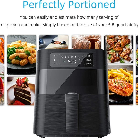 Kuppet Air Fryer w/ 6 Presets 1700W - Black Stainless Steel - Picture 2 of 8